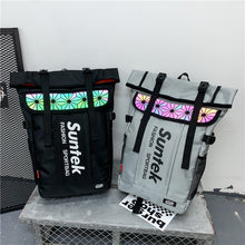 Lade das Bild in den Galerie-Viewer, Backpack Sports Leisure Travel Bag Tooling Style Reflective College Students Bag
