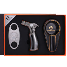Load image into Gallery viewer, Ashtray Torch Lighter Metal Ceramic Stainless Steel Cigar Cutter Ashtray