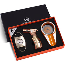 Load image into Gallery viewer, Ashtray Torch Lighter Metal Ceramic Stainless Steel Cigar Cutter Ashtray