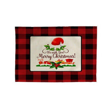 Load image into Gallery viewer, 2pcs Christmas Tablecloths Red Plaid Soft Mat Washable Fabric Table Mats Napkins Simple Design