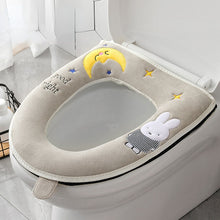 Load image into Gallery viewer, 3pcs Toilet Seat Cover Pads Four Seasons Washer Household Winter Pedestal Ring Zipper