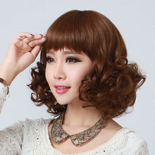 Load image into Gallery viewer, Women Wig Mid-Length Sweet Ol Temperament Short Curly Hair Haircut Egg Roll Wig W262