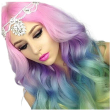 Lade das Bild in den Galerie-Viewer, Women Wig Gradient Color Chemical Fiber Medium Length Curling Set W519