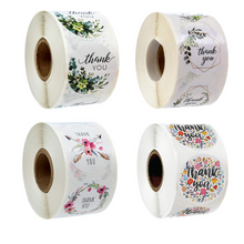 Load image into Gallery viewer, 1000PCs Hand-Painted Flower Thank You Sticker Adhesive Label Gift Food Sticker