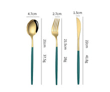 Lade das Bild in den Galerie-Viewer, 304 Stainless Steel Flatware Sets 2PCs Western Food/Steak Knife, Fork and Spoon Tableware Gift Box