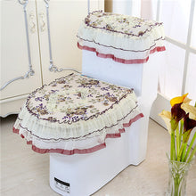 Load image into Gallery viewer, 3pcs Toilet Seat Cover Pads Korean Style Fabric Brushed Three-Piece Set U-Shaped Fabric