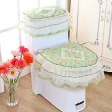 Load image into Gallery viewer, 3pcs Toilet Seat Cover Pads Korean Style Fabric Brushed Three-Piece Set U-Shaped Fabric