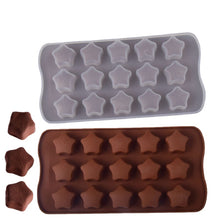 Load image into Gallery viewer, 2pc Silicone Mold 15-Piece Five-Pointed Star Chocolate Mold 3D Shape Handmade Model