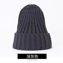Lade das Bild in den Galerie-Viewer, Warm Winter Knit Beanie Hats Thickened Cap Korean Style Fluorescent Wool Solid Color Pullover Unisex