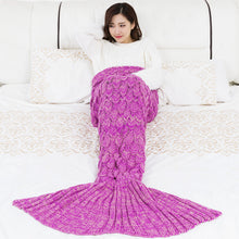 Lade das Bild in den Galerie-Viewer, Baby Photography Mermaid Blanket Scale Knitted Mermaid Tail Children's Blanket