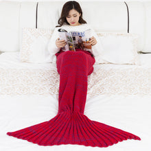 Lade das Bild in den Galerie-Viewer, Wool Blanket Mermaid Blanket Knitted Blanket Mermaid Tail Blanket Sofa Cover