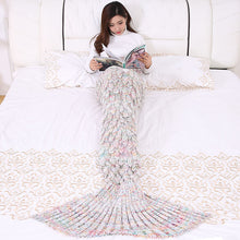 Lade das Bild in den Galerie-Viewer, Baby Photography Mermaid Blanket Scale Knitted Mermaid Tail Children's Blanket