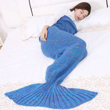 Lade das Bild in den Galerie-Viewer, Wool Blanket Mermaid Blanket Knitted Blanket Mermaid Tail Blanket Sofa Cover