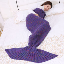 Lade das Bild in den Galerie-Viewer, Wool Blanket Mermaid Blanket Knitted Blanket Mermaid Tail Blanket Sofa Cover