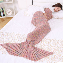 Lade das Bild in den Galerie-Viewer, Wool Blanket Mermaid Blanket Knitted Blanket Mermaid Tail Blanket Sofa Cover