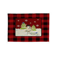 Load image into Gallery viewer, 2pcs Christmas Tablecloths Red Plaid Soft Mat Washable Fabric Table Mats Napkins Simple Design