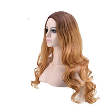 Lade das Bild in den Galerie-Viewer, Women Wig Black Brown Medium Large Wave Long Curly Hair Realistic Headgear W372