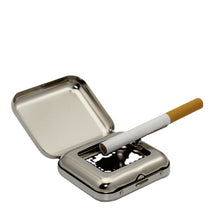 Load image into Gallery viewer, Ashtray Silver Tinplate Lightweight Creative Stylish s Outdoor Travel Japanese Quality Ashtray