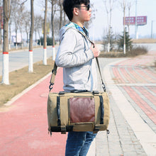 Lade das Bild in den Galerie-Viewer, Backpack Men Canvas Backpack Fashionable Messenger Large Capacity Portable Travel shoulder bag