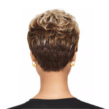 Lade das Bild in den Galerie-Viewer, Women Wig Middle-Aged and Elderly Short Curly Hair Brown Gold Gradient Color Headgear W292