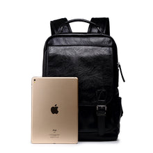 Lade das Bild in den Galerie-Viewer, Backpack Trendy Men Student Travel Release Buckle Pu shoulder bag