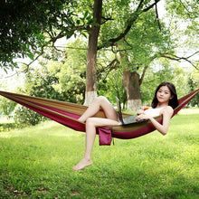 Load image into Gallery viewer, 270*140cm Camping Hammock Dormitory Outdoor Leisure Parachute Cloth Super Lightweight Quick-Drying Nylon