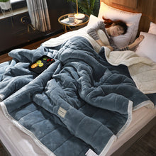 Lade das Bild in den Galerie-Viewer, Three-Layer Blanket Duvet Thickened Thermal Coral Fleece Blanket Flannel Blanket Lambswool Bed Sheet