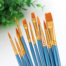 Load image into Gallery viewer, 10 PCs Blue Rod Nylon Hair Watercolor Brush Pen Brush