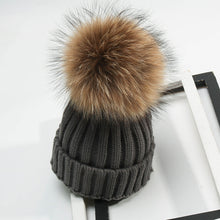 Lade das Bild in den Galerie-Viewer, Warm Winter Knit Beanie Hats Fur Ball Hat Male and Women Students Cute Fur Thickened All-Matching Unisex