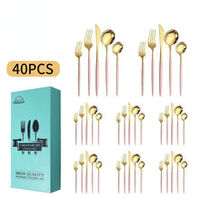 Lade das Bild in den Galerie-Viewer, 304 Stainless Steel Flatware Sets 8 People Western Food/Steak Knife, Fork and Spoon Suit