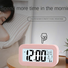 Load image into Gallery viewer, Smart Multi-Function Alarm Clock LED Display Rechargeable/Battery Color Alarm Clock