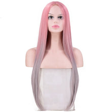 Load image into Gallery viewer, Women Wig Fashion Color Gradient Mid-Length Straight Hair Headgear W287