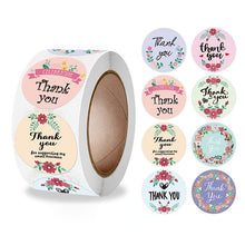 Load image into Gallery viewer, 2x500pcs Xmas Christmas Stickers Roll Label 8 Kinds of Flower Ring Pattern Thank You Wedding Goods