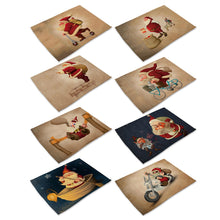 Load image into Gallery viewer, 2pcs Christmas Tablecloths Christmas Santa Claus Placemat Nonslip Washable Table Mat