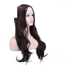 Load image into Gallery viewer, Women Wig Big Wave Dark Brown Medium Long Curly Hair Head Cover W223