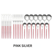 Lade das Bild in den Galerie-Viewer, 304 Stainless Steel Flatware Sets 24-Piece Set Table Knife Gold Mirror Polished Spoon Fork