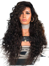 Lade das Bild in den Galerie-Viewer, Women Wig Black Highlight Medium Long Curly Hair Synthetic Wigs W384
