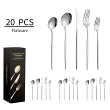 Lade das Bild in den Galerie-Viewer, 304 Stainless Steel Flatware Sets Five Components 20-Piece Set Western Dessert Steak Knife and Fork Rose Gold