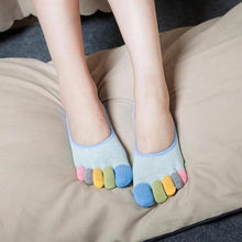 Lade das Bild in den Galerie-Viewer, 2 pair Cute Harajuku Colorful Toes Socks Low Cut Ankle Sock