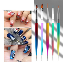 Lade das Bild in den Galerie-Viewer, Nail Art Sculpture Pen 5PCs Gradient Rod Nail Polish Carving Brush Dotting Tools