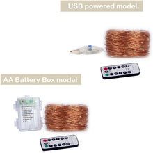 Load image into Gallery viewer, 10M 20M Led String Light Copper Wire Remote USB Battery Operated For Christmas Holiday Wedding Party Home Decor