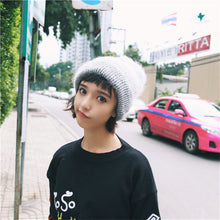 Load image into Gallery viewer, Warm Winter Knit Beanie Hats Rabbit Fur Women Winter Korean Warm All-Matching Woolen Pullover Unisex