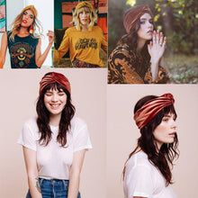 Lade das Bild in den Galerie-Viewer, 2pcs Fashion Female Knots Bow Hair Band Shiny Solid Color Velvet Headband Press Hair Headdress