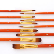 Load image into Gallery viewer, 10pcs  Nylon Hair Brush Watercolor   Mahogany Stick Paint Brush