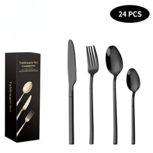 Lade das Bild in den Galerie-Viewer, 304 Stainless Steel Flatware Sets Western Food/Steak Knife Fork Spoon Four Components 24pcs