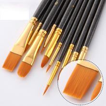 Load image into Gallery viewer, 10 PCs Black Stick Multifunctional Nylon Hair Watercolor Brushes