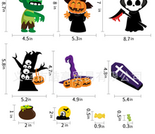 Lade das Bild in den Galerie-Viewer, 2PCs Halloween Party Static Double-Sided Glass Window Pumpkin Skull Wall Sticker