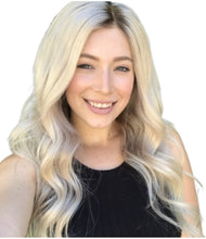 Load image into Gallery viewer, Women Wig Gradient Silver Long Curly Hair Rose Net Cover W249