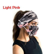 Lade das Bild in den Galerie-Viewer, 2Pcs/Set Women Fashion Button Nurse Headband Facemask Holder Sport Sweatband Headband Yoga Gym Stretch