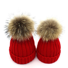 Lade das Bild in den Galerie-Viewer, Warm Winter Knit Beanie Hats Parent-Child Wool Autumn and Winter Fleece-Lined Warm Curling Women Unisex